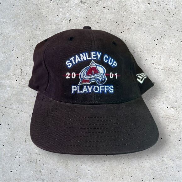Colorado Avalanche Hat Stanley Cup Champs 2001 Black Low Profile Hat New Era - Picture 1 of 6